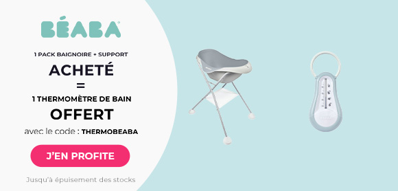 Béaba : Un pack baignoire et support acheté = un thermomètre de bain offert