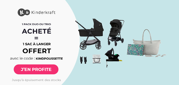Kinderkraft : Un pack poussette acheté = Un sac à langer offert